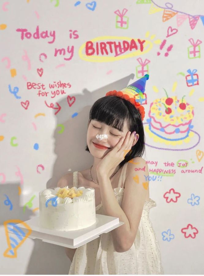 【ins生日照🎂】没有投影仪也拍！全靠修图！女生必备