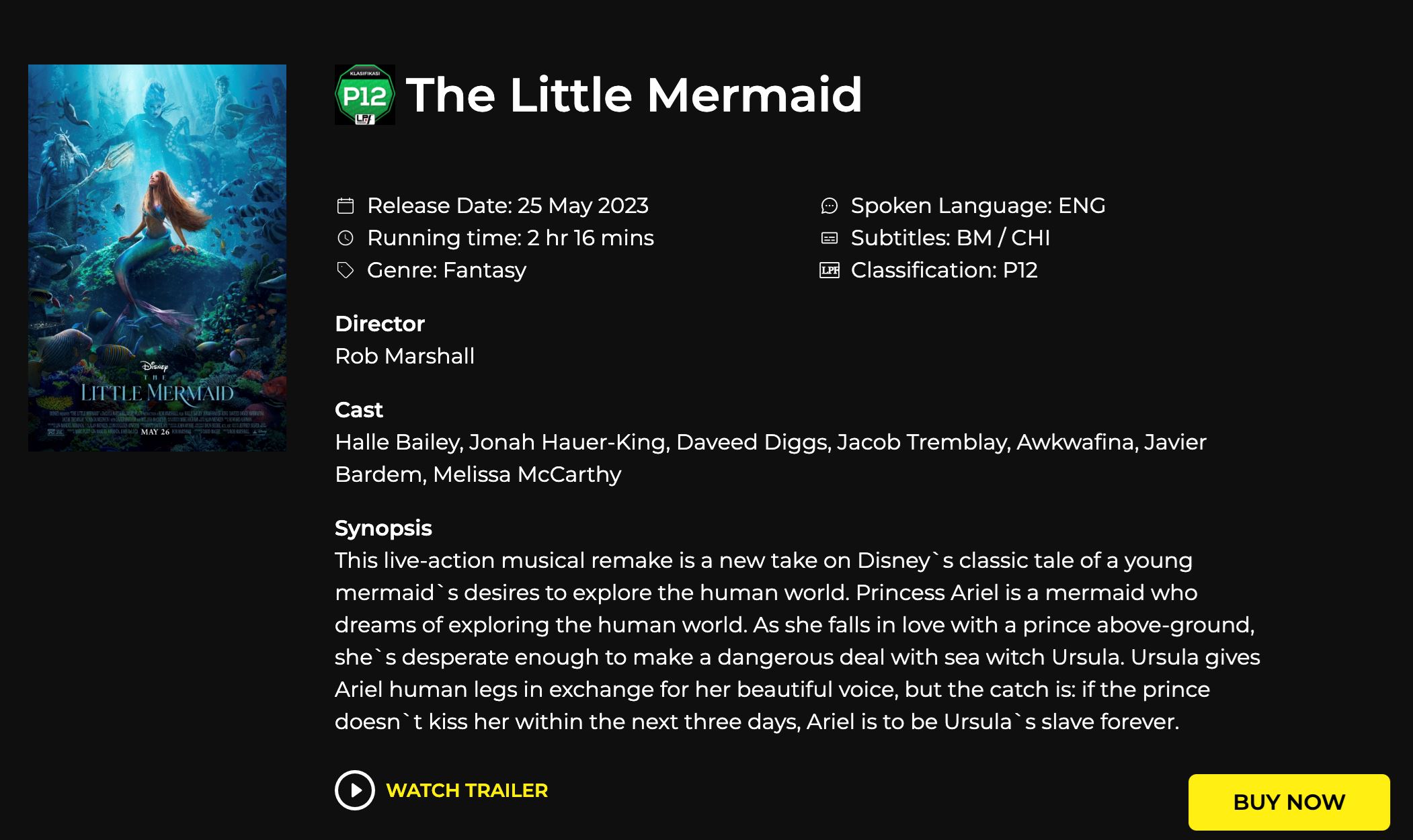 真人版《小美人鱼》5月25日全马戏院上映🇲🇾🎬