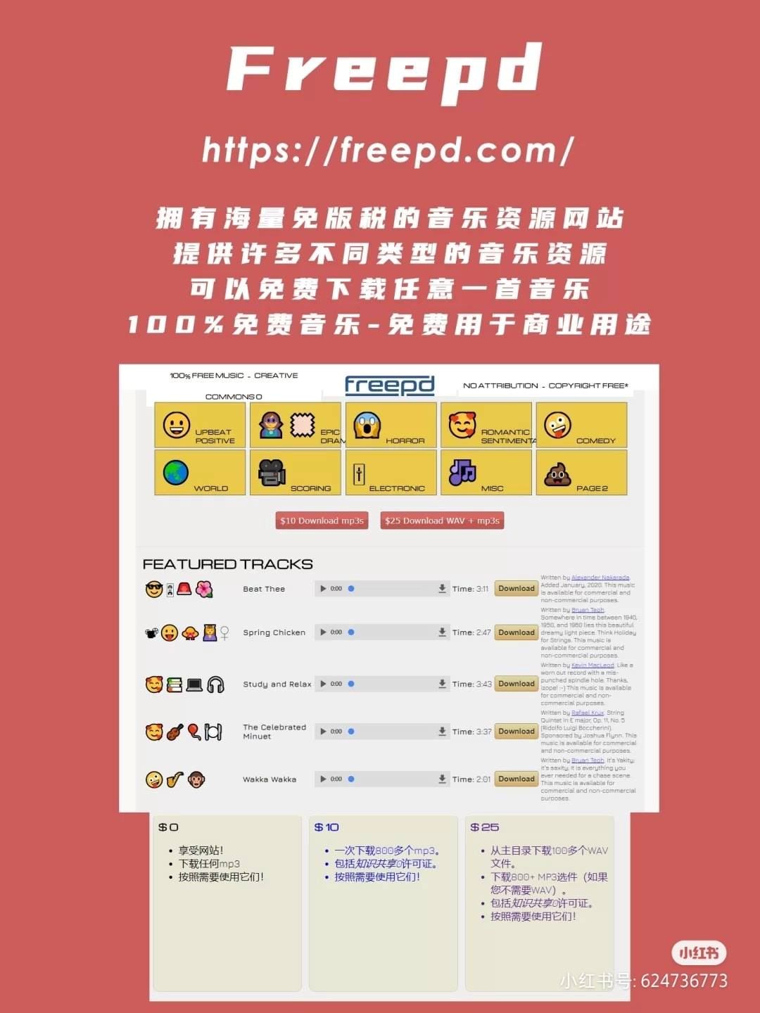 剪辑【5个免费背景音乐】网站！no copyright！