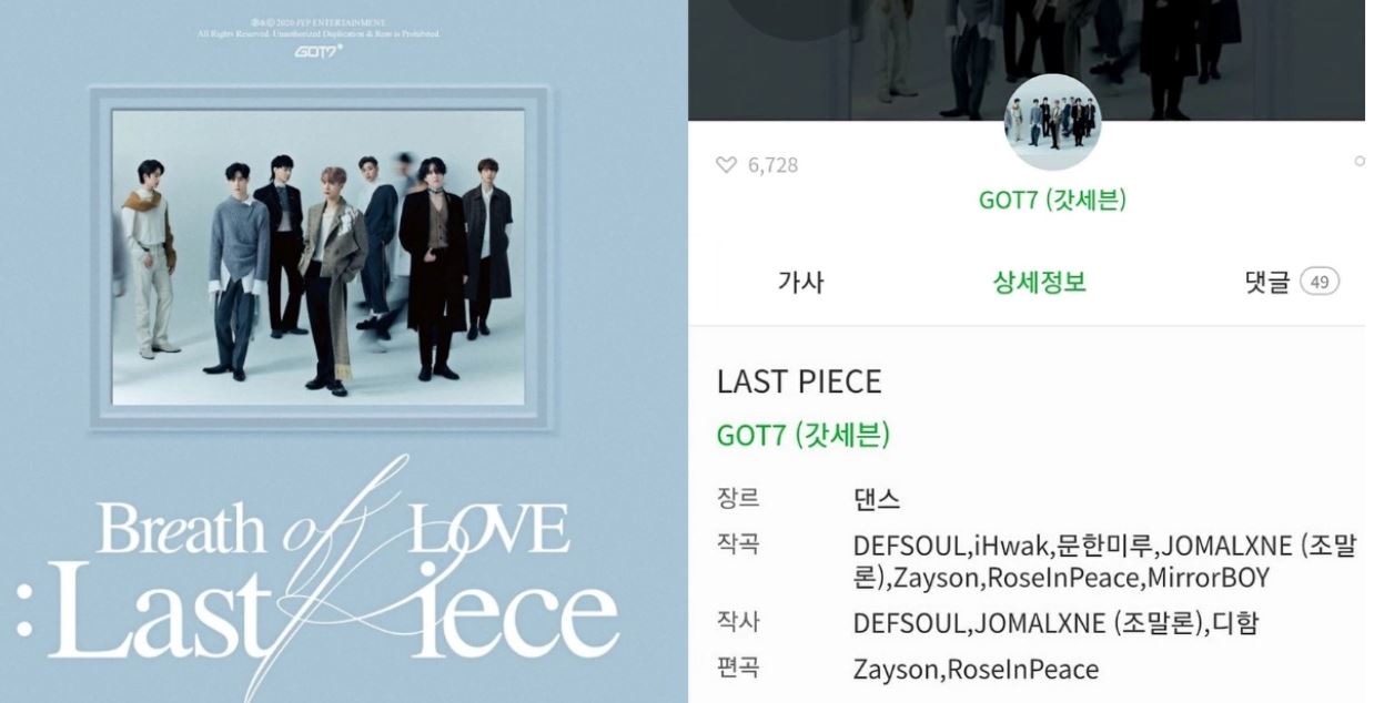 got7《last piece》是马来西亚人写歌！小鲜肉！