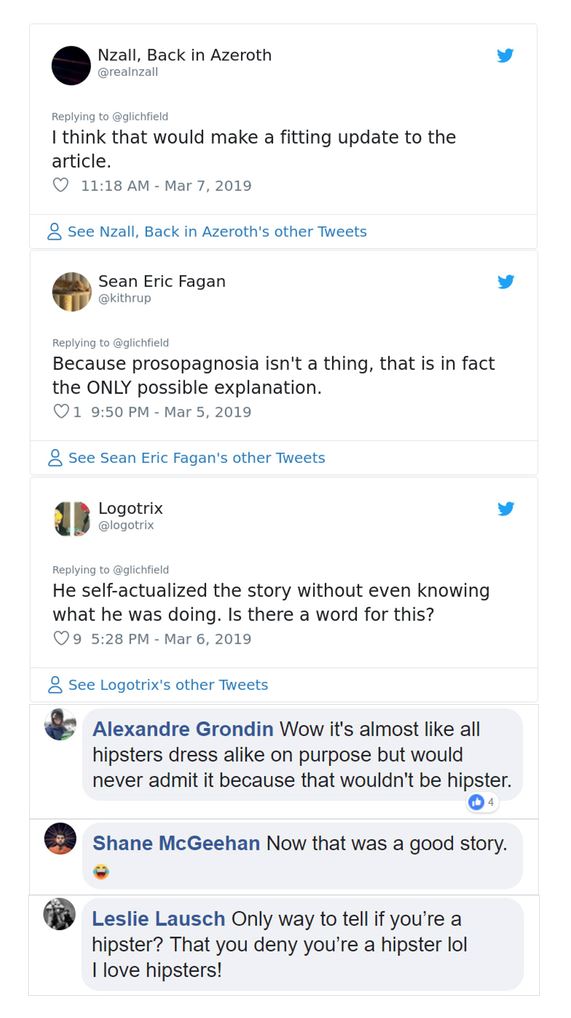 this hipster got mad when his photo was used in an article about how hipsters look the same, turns out it’s not him!
