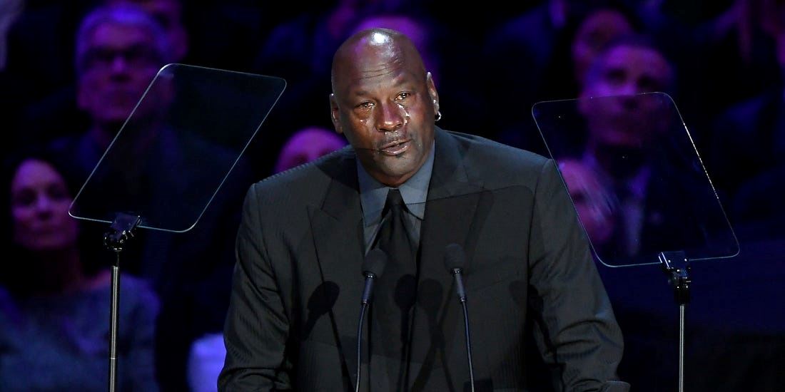 michael jordan breaks down remembering kobe bryant
