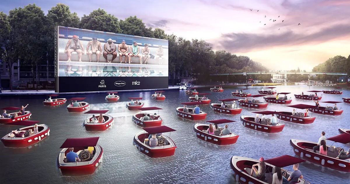 the first floating-boat drive-in movie theatre is coming to paris 