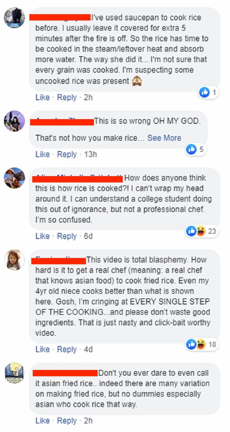 asians angry after cooking show host cooks unwashed rice and then rinses it with tap water
