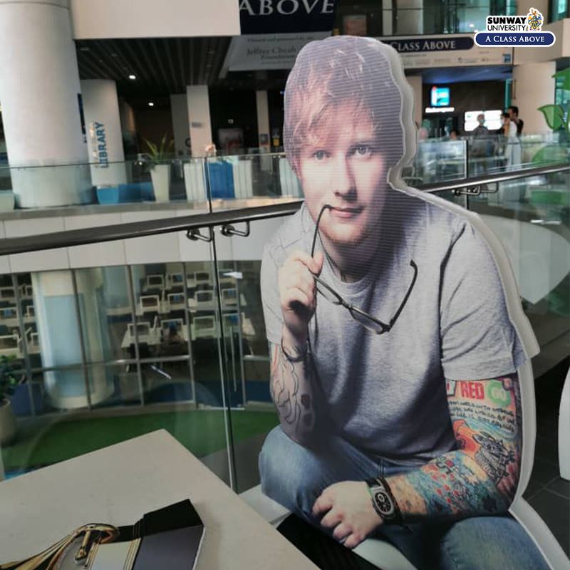 malaysian university uses celebrity cutouts for social distancing!