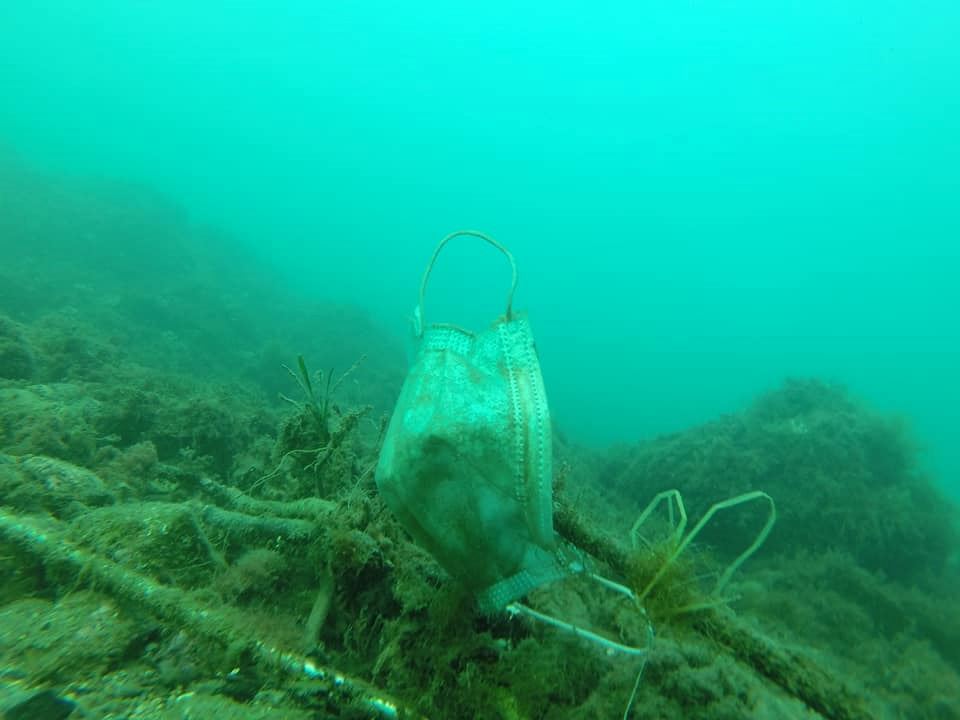 disposable face masks and ppe have been found littering the ocean floors 