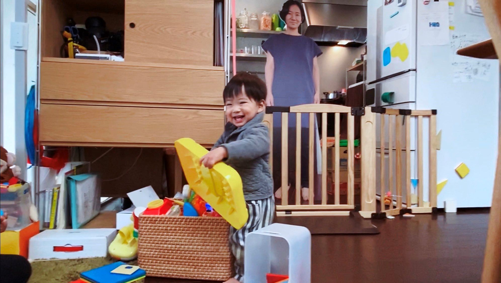 mom makes life-size cutout for son who cries when she