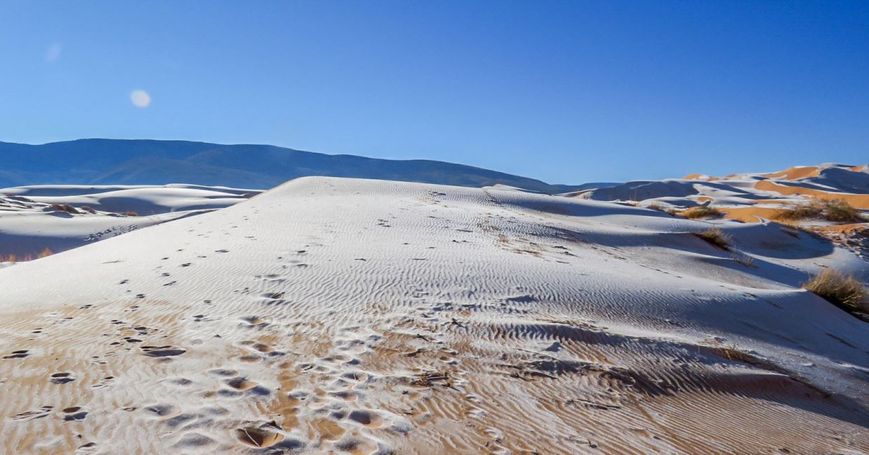 rare snow covers sahara desert & saudi arabia with a beautiful snow blanket