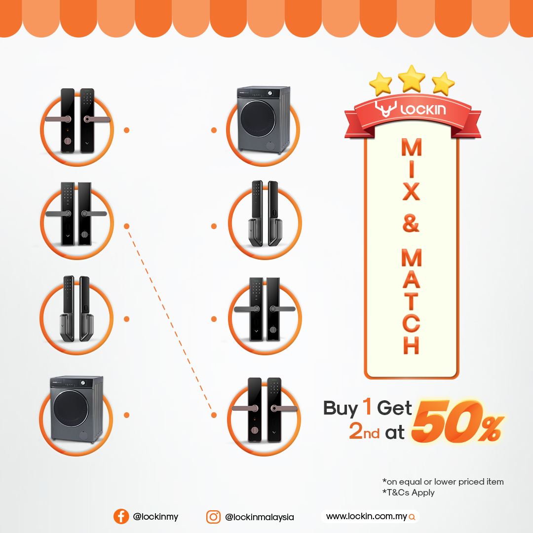 Lockin Malaysia smart digital door lock mix & match promotion