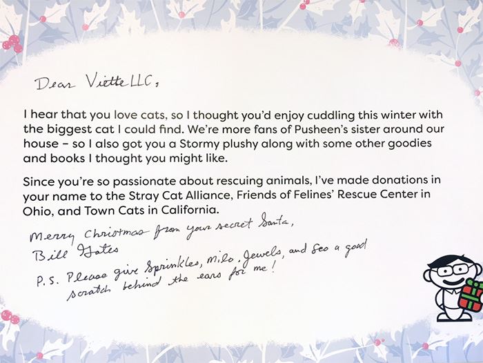 this reddit user got bill gates as her secret santa