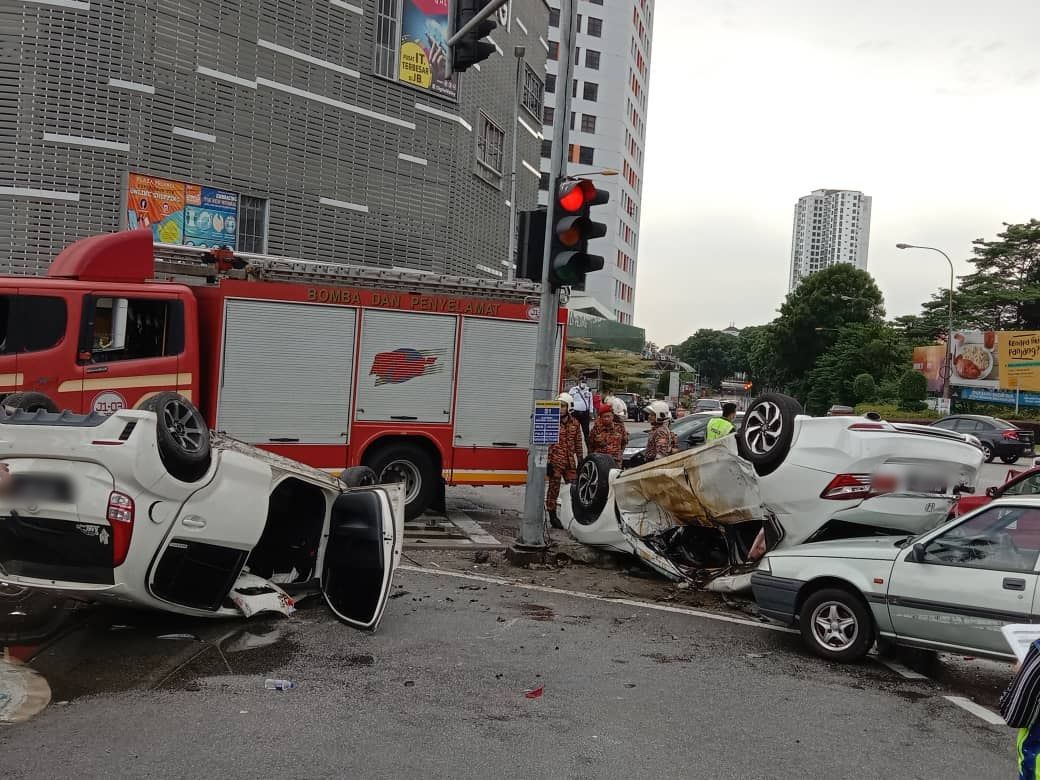 新山连环撞车祸：肇祸司机被捕毒品检验呈阳性反应。