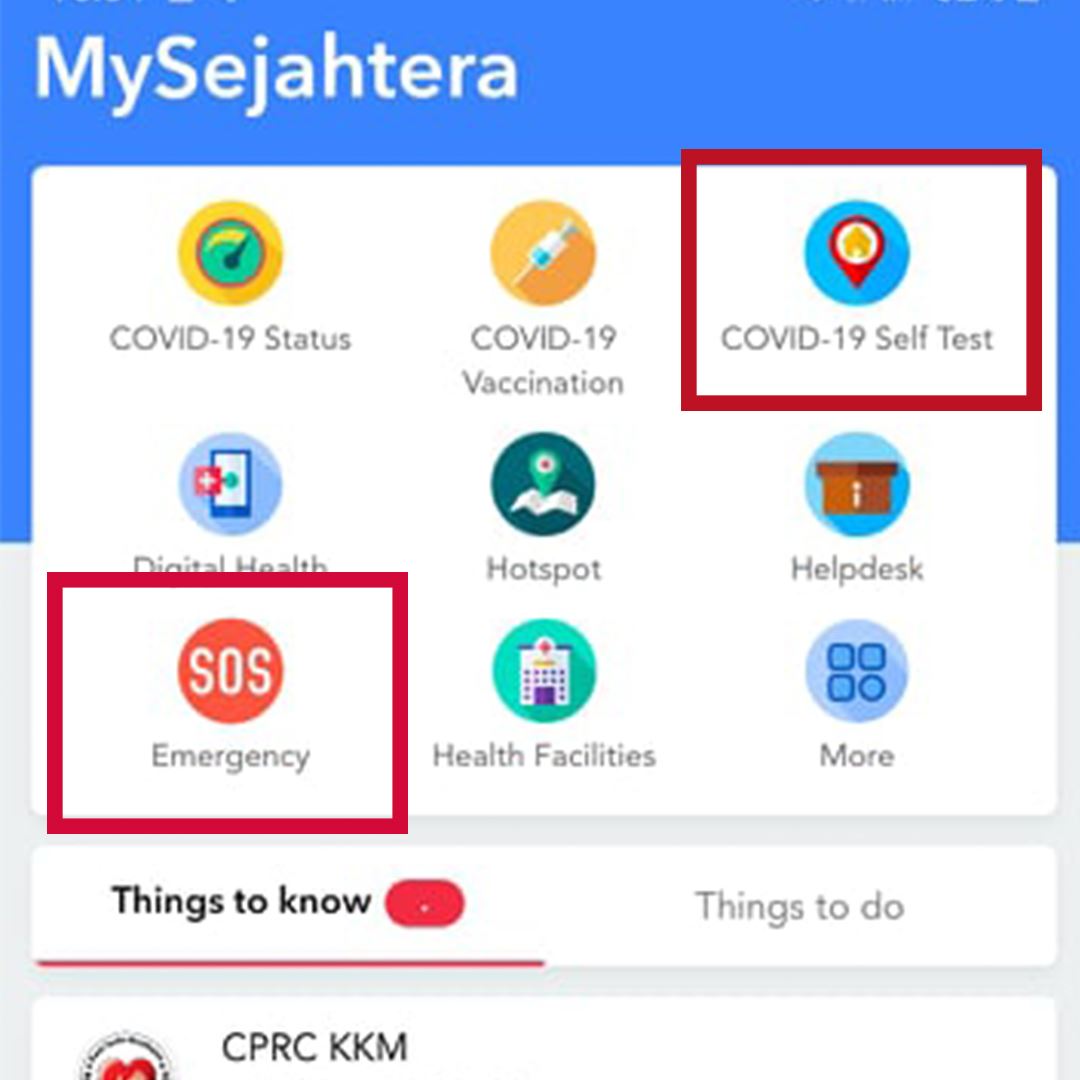 mysejahtera 更新 可呈交自行筛检结果 紧急求救键