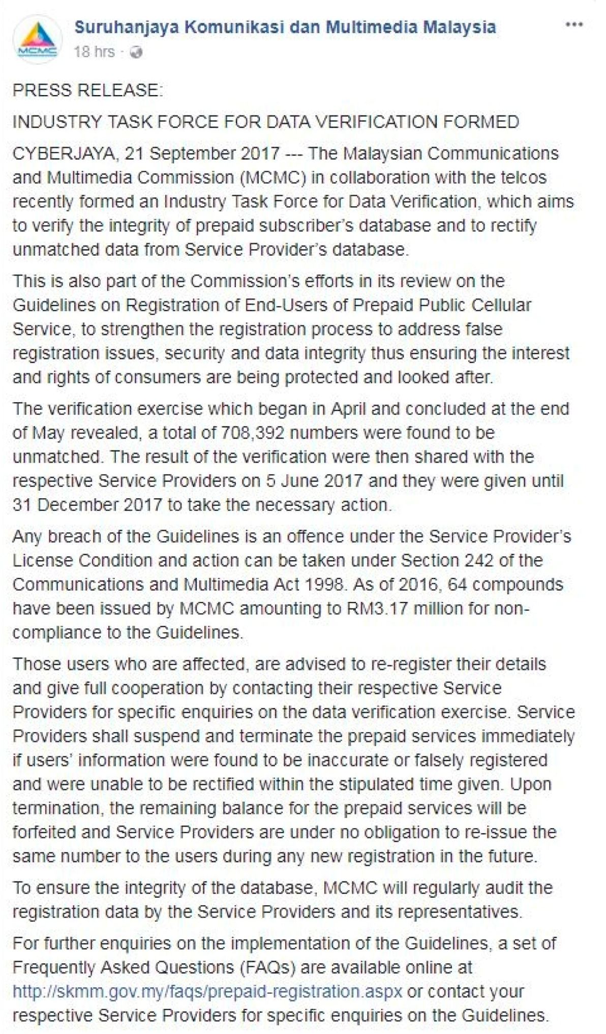 你的手机号码需重新注册吗?mcmc将停止这些号码服务