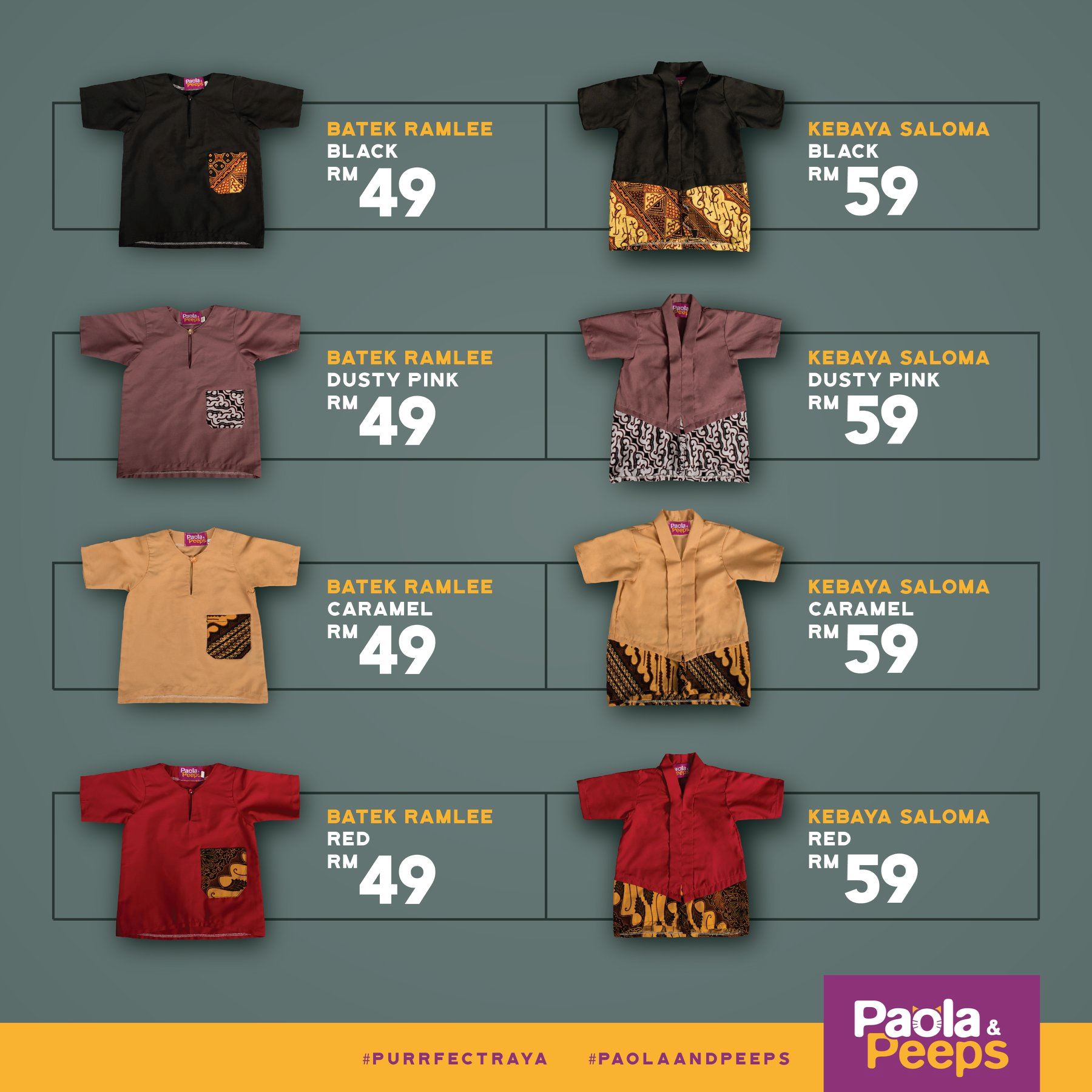 this year your anak bulus can pakai baju raya matching with the rest of the family too!