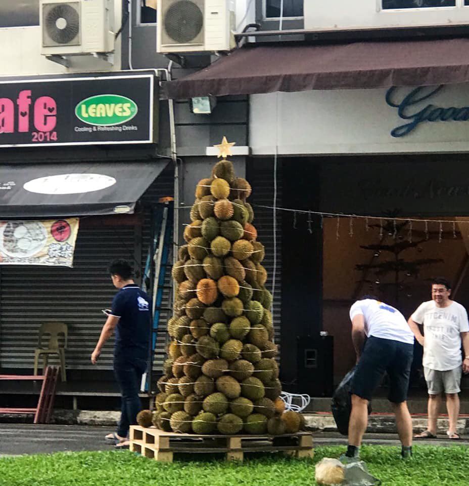 malaysians can make anything into a christmas tree!