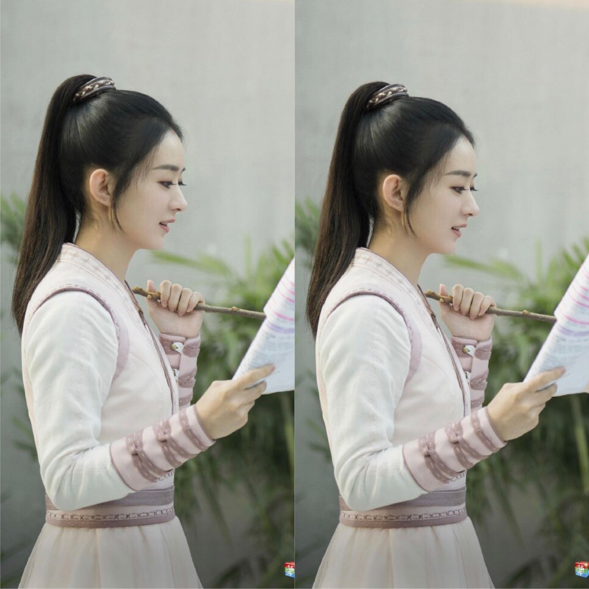 超美！赵丽颖新剧路途照曝光，一身“淡黄的长裙“好飒！