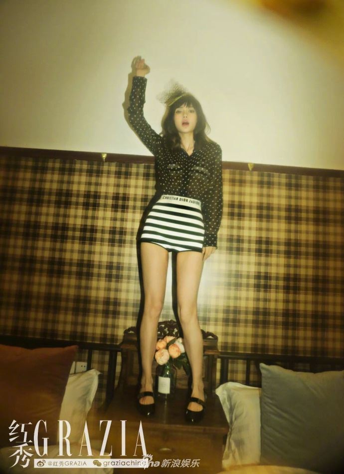 难得一见的刘海look！angelababy超像日系洋娃娃 