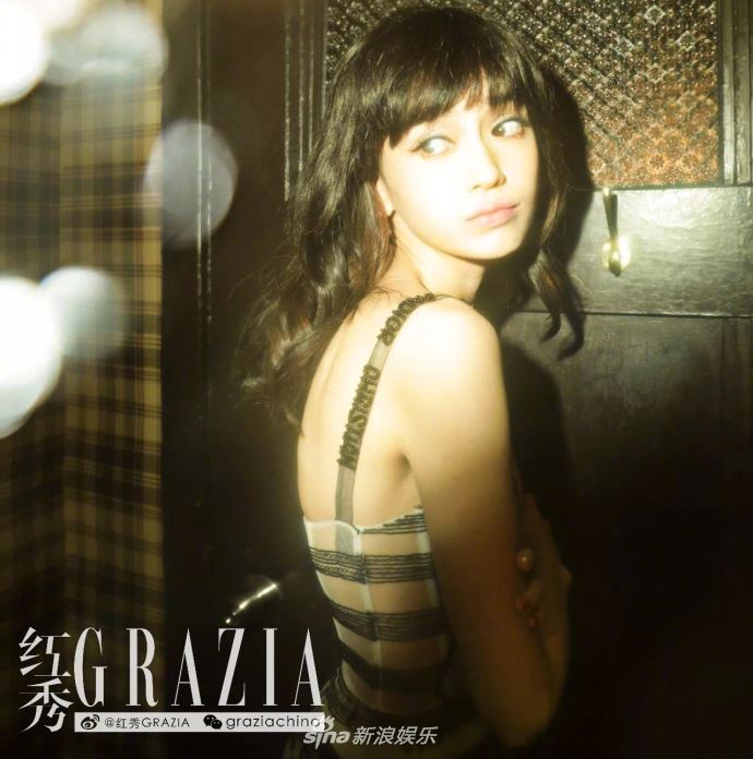 难得一见的刘海look！angelababy超像日系洋娃娃 