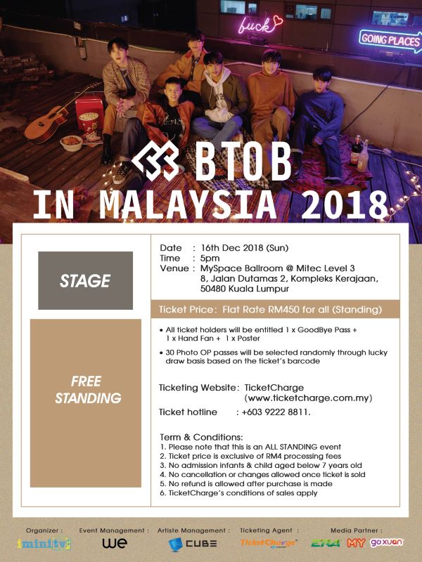 抽选30位幸运粉丝与btob合照!6人合体海外最终场留给大马