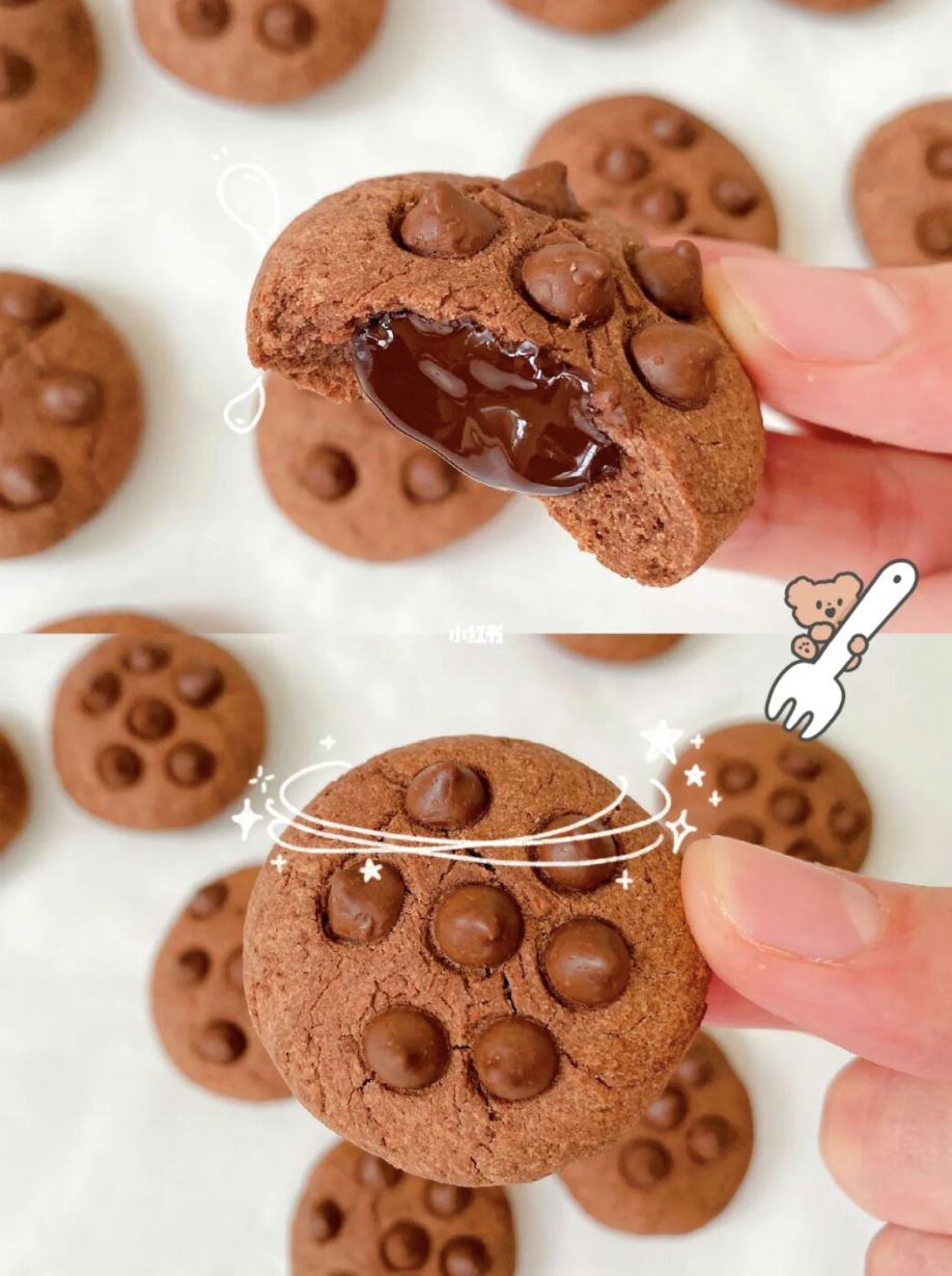 巧克力控一定很爱❗️巧克力爆款曲奇超好吃🍪还会爆浆呢