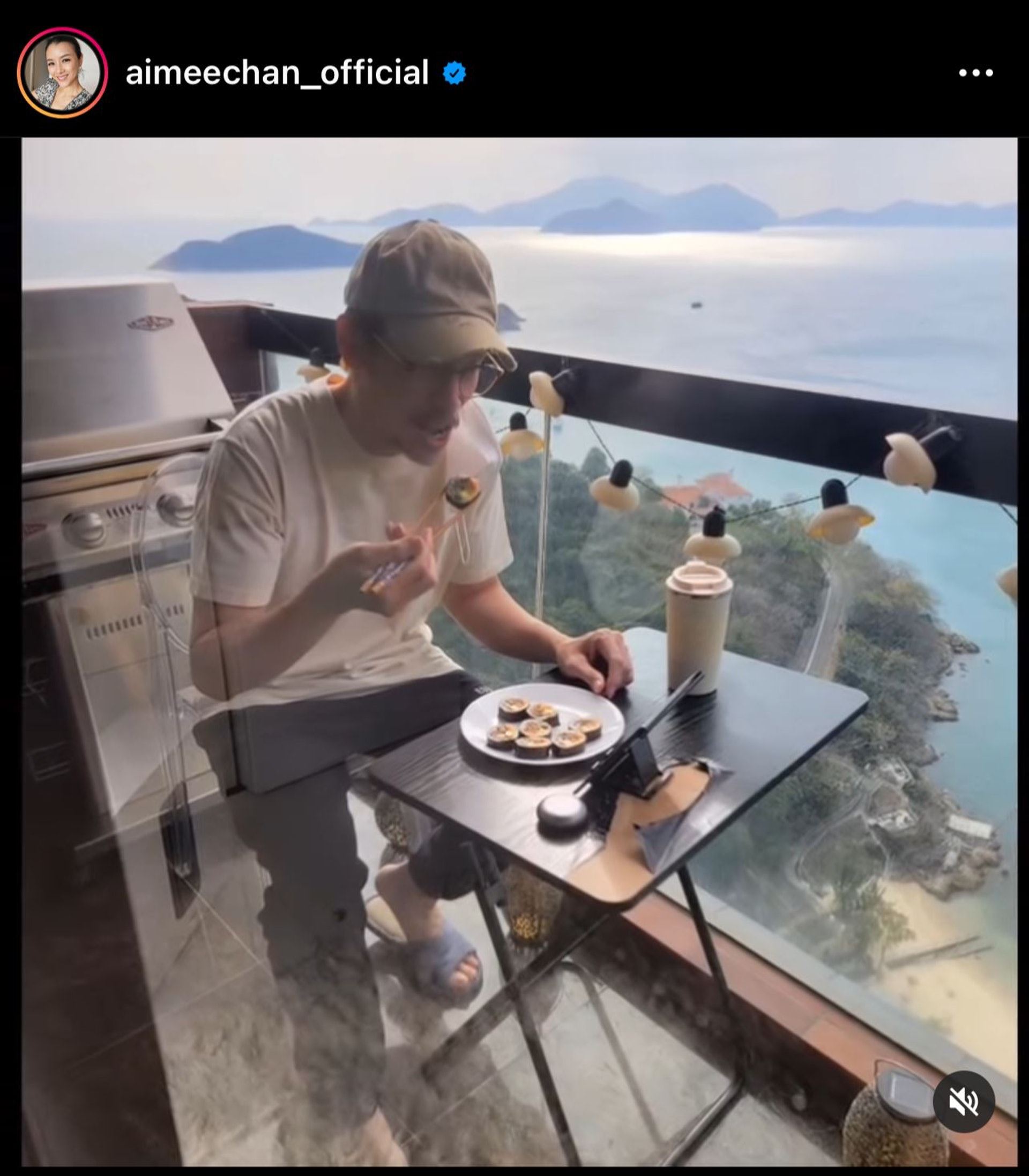 防疫行动升级❗️陈豪在露台吃饭😷