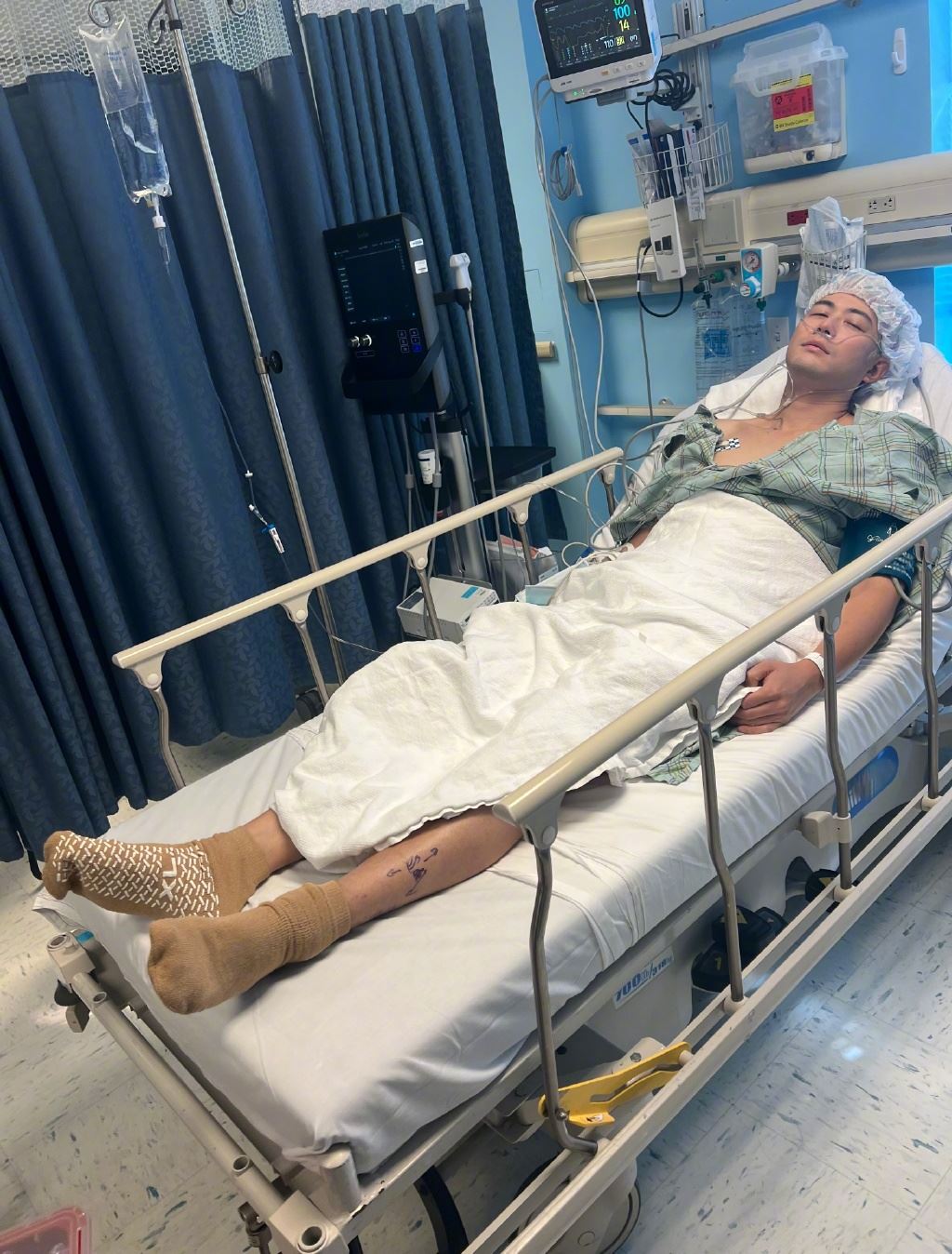 陈学冬晒图自曝车祸后第三次手术结束❗被医生告知一定会风湿😱