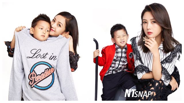 【多图】何洁与七宝拍摄母子时尚写真！超可爱的～
