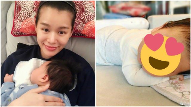 胡杏儿首度晒出儿子正面照！宝宝双眼皮厚到...