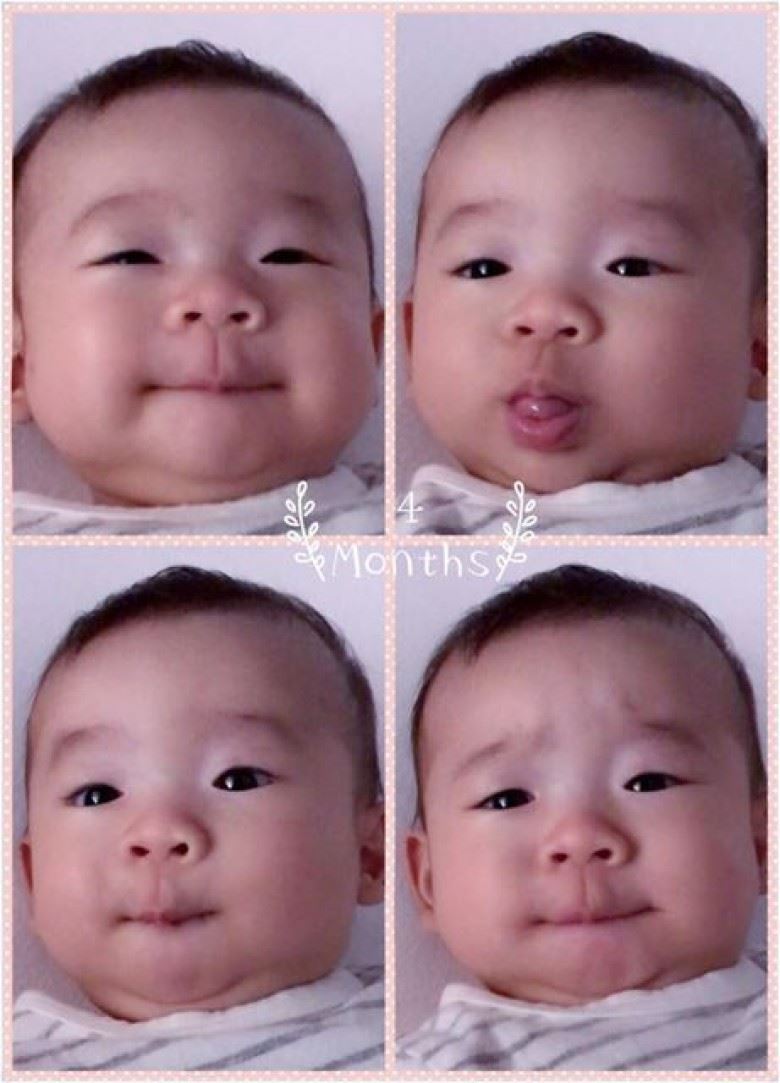 谢安琪女儿超得意！四个月就会吐舌头、瞪大眼还会皱眉头