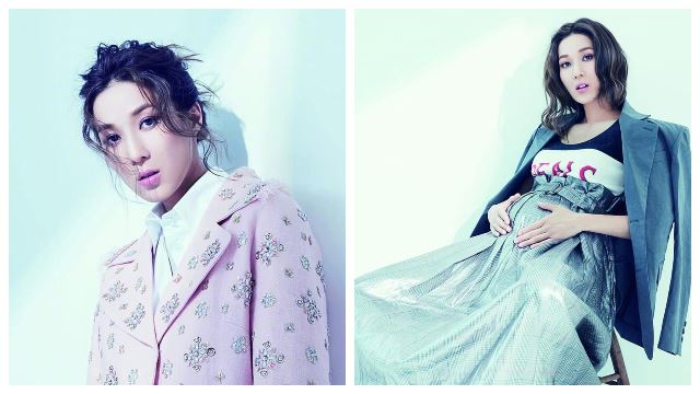 【多图】钟嘉欣挺孕肚拍写真！怀孕7月四肢纤细惹人羡慕