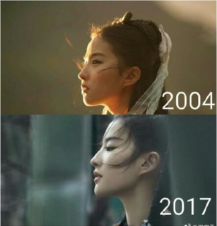 刘亦菲13年前后对比照被疯传！网友惊艳：真正的纯天然美女
