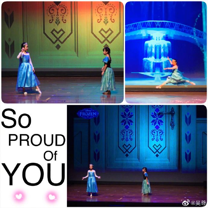 芭蕾舞比赛站c位!neinei 拿金牌和铜牌!吴尊骄傲晒图