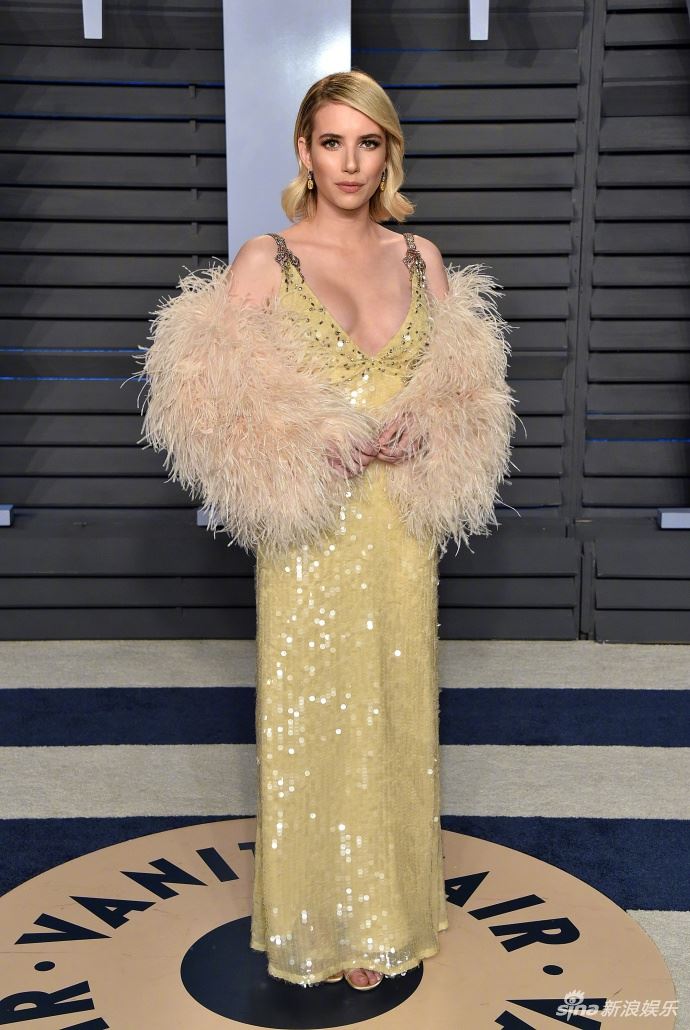 奥斯卡名利场派对美图！众女星低胸透视高开衩比拼性感