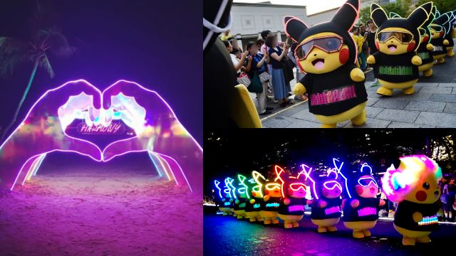 萌翻狮城！皮卡车夜间巡游圣淘沙！