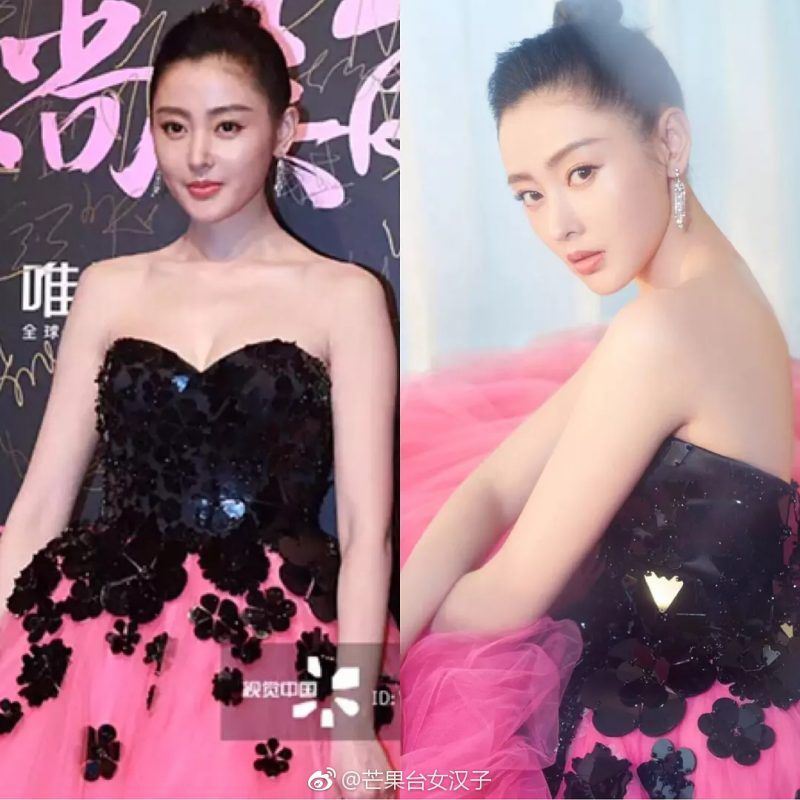 angelababy、杨幂、热巴等7位女星p图前后照曝光