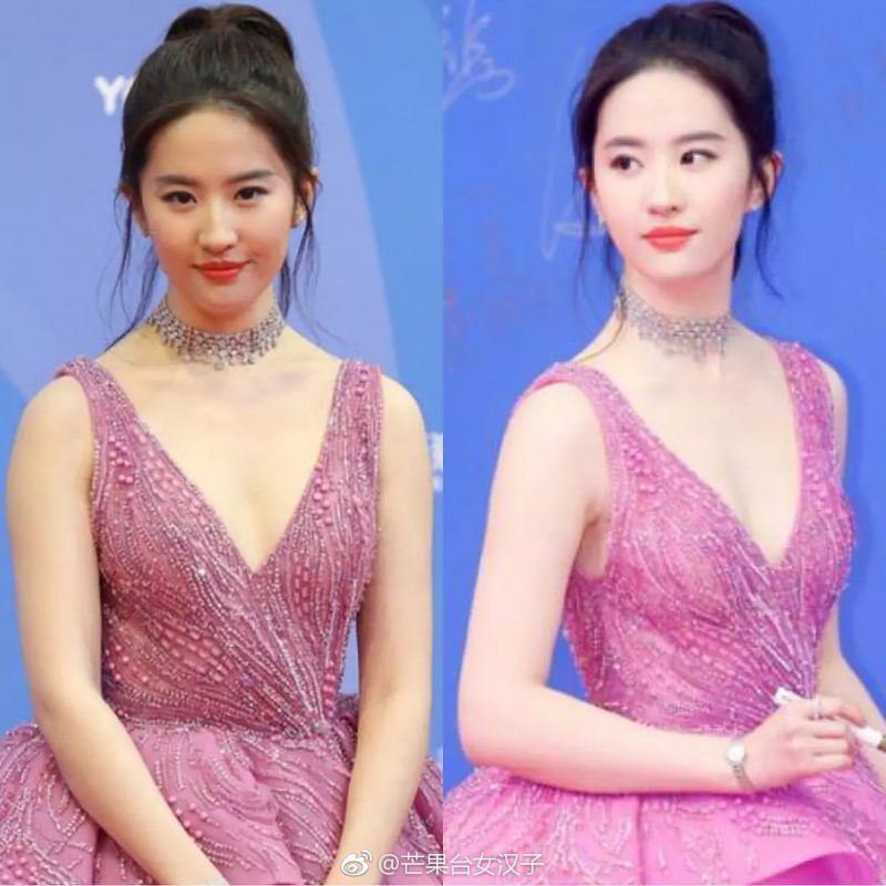 angelababy、杨幂、热巴等7位女星p图前后照曝光