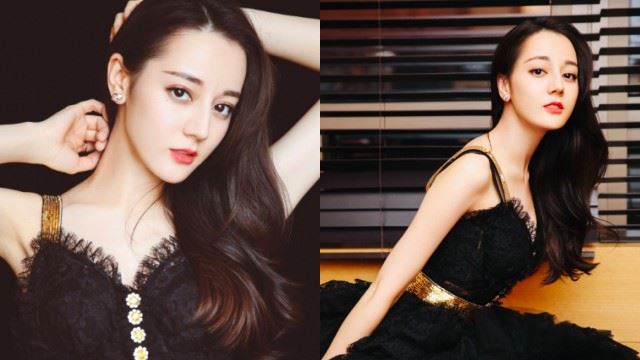 性感现身首映会！迪丽热巴深v黑蕾丝 好身材若隐若现