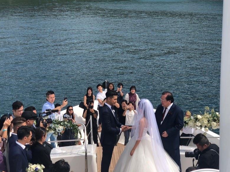 【多图】陈展鹏海上娶单文柔！超有型超浪漫