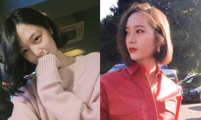 颜值撑起发型!雪莉甜美短发造型 网友:比krystal有仙气