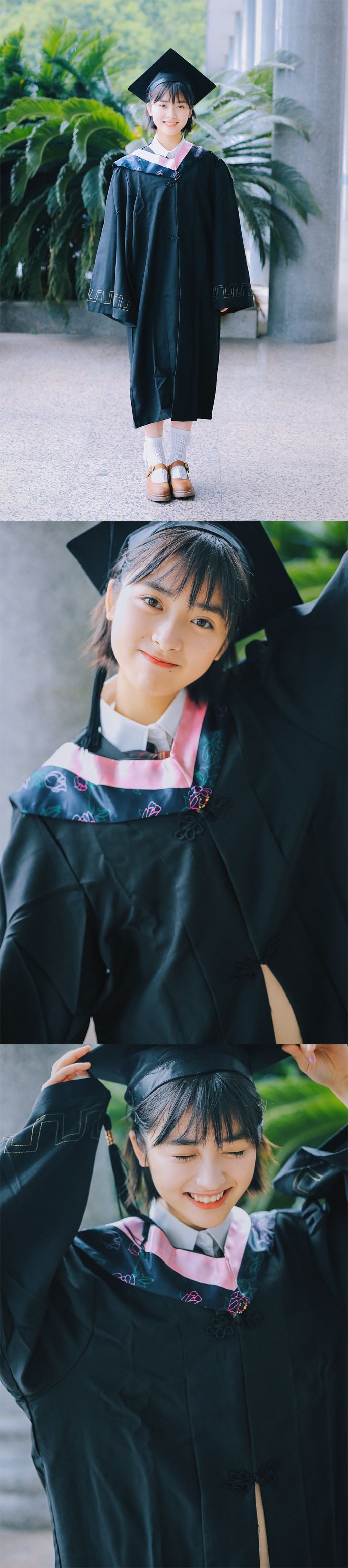 【多图】沈月晒毕业照！清爽短发+灵动大眼好可爱啊