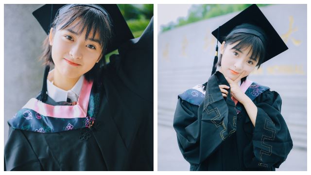 【多图】沈月晒毕业照！清爽短发+灵动大眼好可爱啊