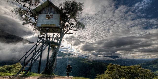 在世界尽头荡秋千！到厄瓜多尔树屋感受悬崖边的绝美风景