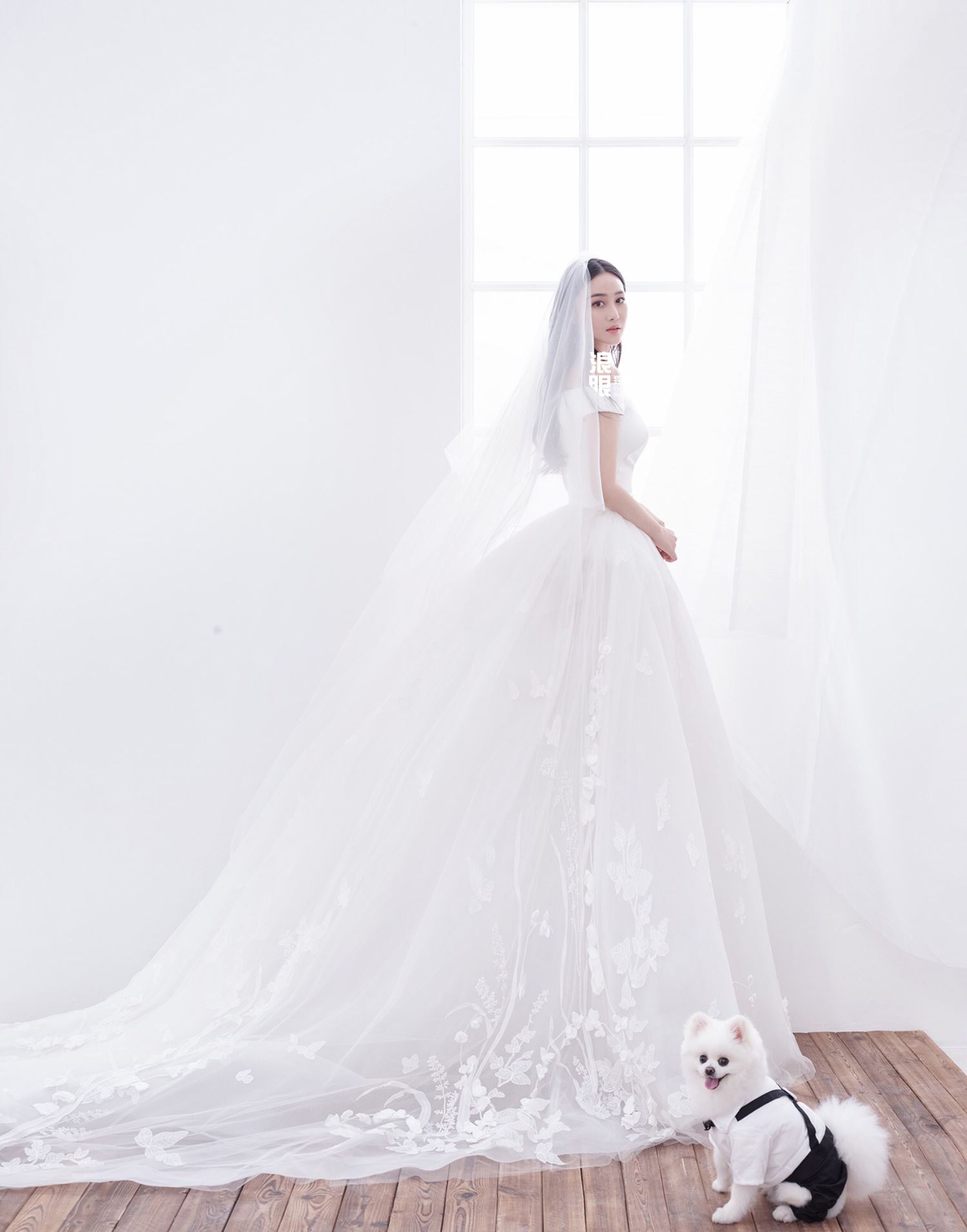 婚纱照好梦幻唯美！张馨予甜蜜脸贴脸帅气老公