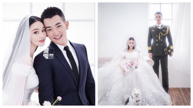 婚纱照好梦幻唯美！张馨予甜蜜脸贴脸帅气老公