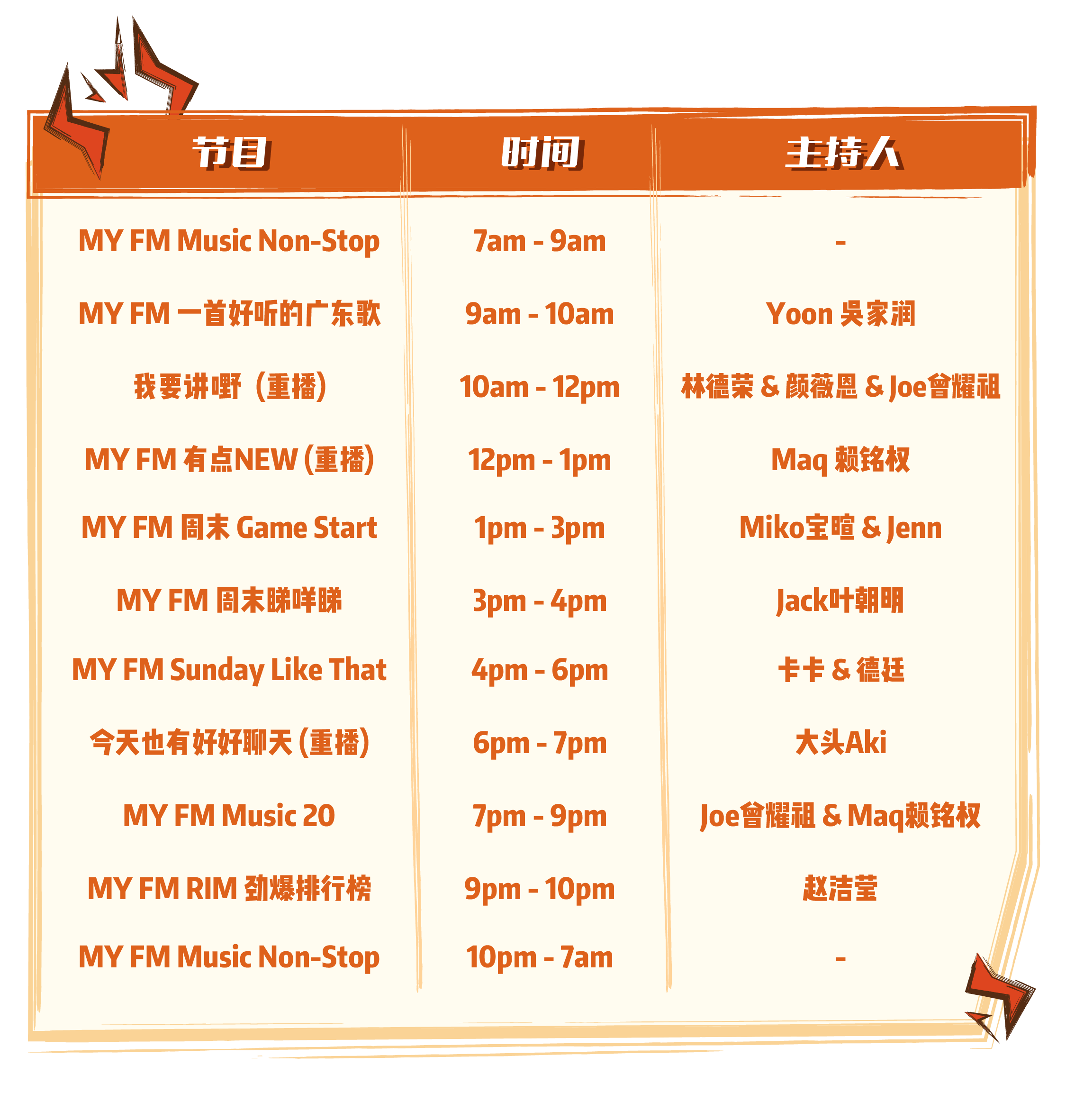 timetable-sun