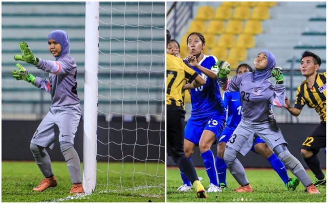 gaya comel dan licik penjaga gol pasukan kebangsaan wanita ini tarik perhatian ramai