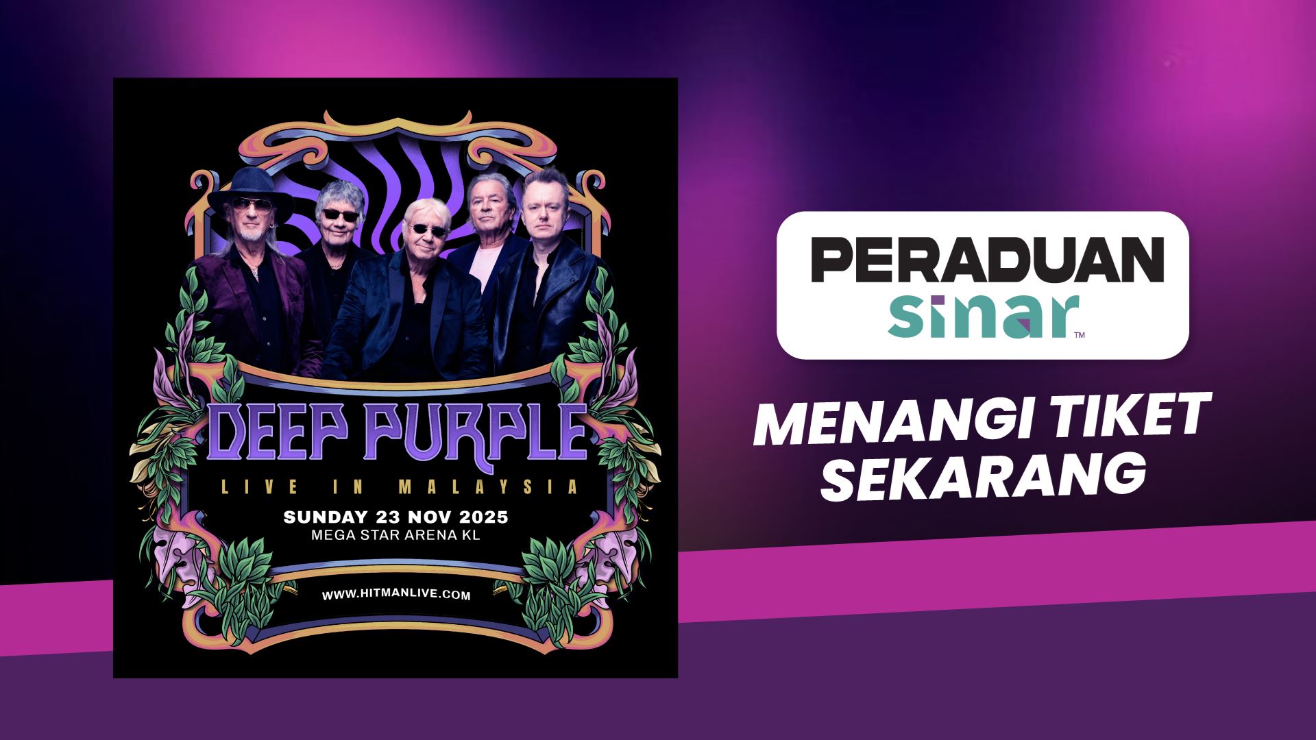 Peraduan SINAR | Konsert Deep Purple Live In Malaysia