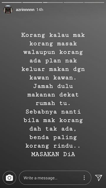 aku nak berpesan..pesanan terakhir arwah sebelum pergi menghadap illahi buat netizen tersentuh hati
