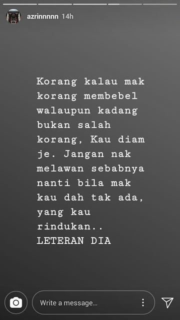 aku nak berpesan..pesanan terakhir arwah sebelum pergi menghadap illahi buat netizen tersentuh hati