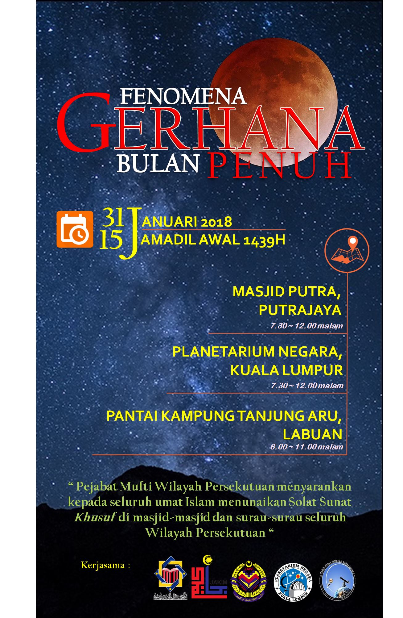 gerhana bulan penuh 31 januari ini